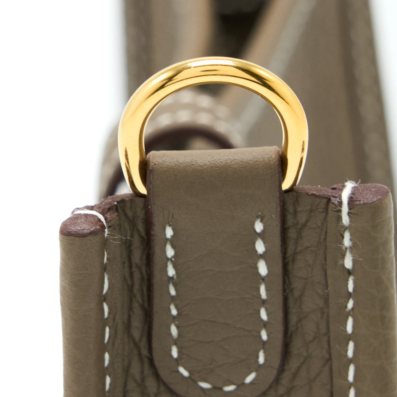 Hermes Mini Evelyne Clemence Etoupe GHW Stamp Z
