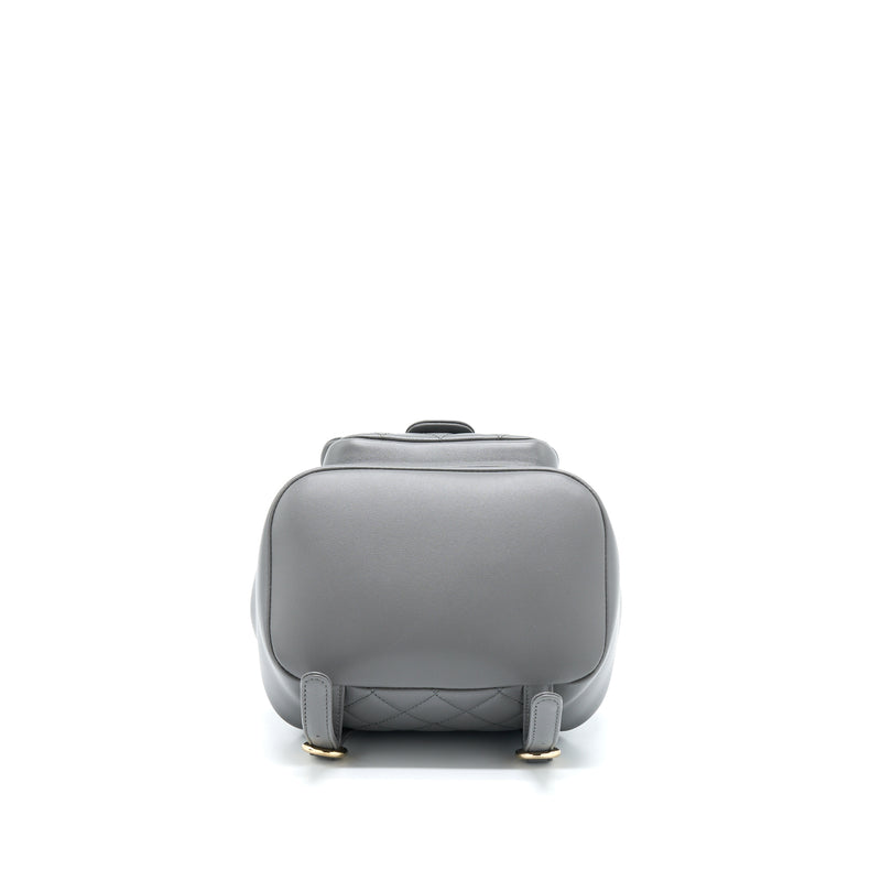 Chanel 22A Duma Backpack Lambskin Dark Grey LGHW (Microchip)
