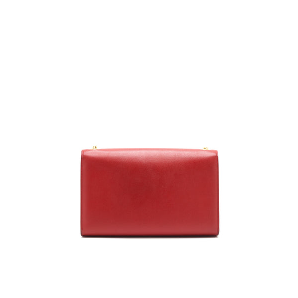 Saint Laurent /YSL Grained Calfskin Medium Kate Bag Red GHW