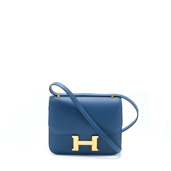 Hermes Mini Constance Epsom S4 Deep Blue GHW Stamp Y