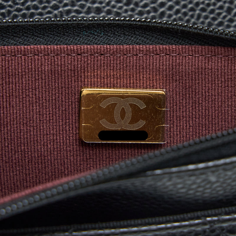 Chanel Classic Wallet On Chain Caviar Black GHW( Microchip)
