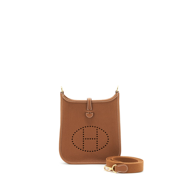 Hermes Mini Evelyne Taurllon Maurice Gold GHW Stamp U