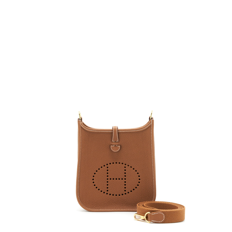 Hermes Mini Evelyne Taurllon Maurice Gold GHW Stamp U