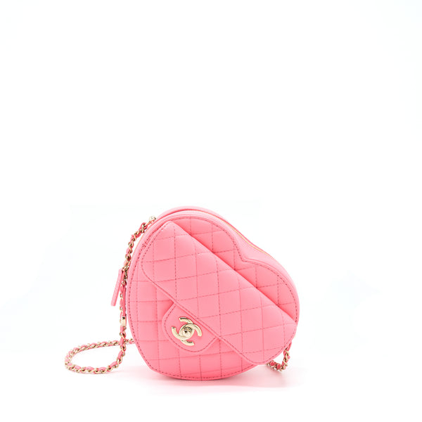 Chanel 22S Heart Bag Lambskin Pink LGHW (Microchip)
