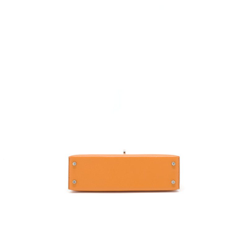 Hermes Sac Mini Kelly Ⅱ Verso Chevre Mysore Orange/ Sanguine SHW