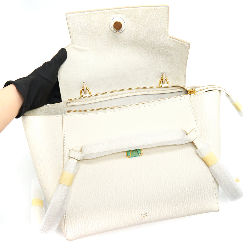 Celine Mini Belt Bag White with GHW