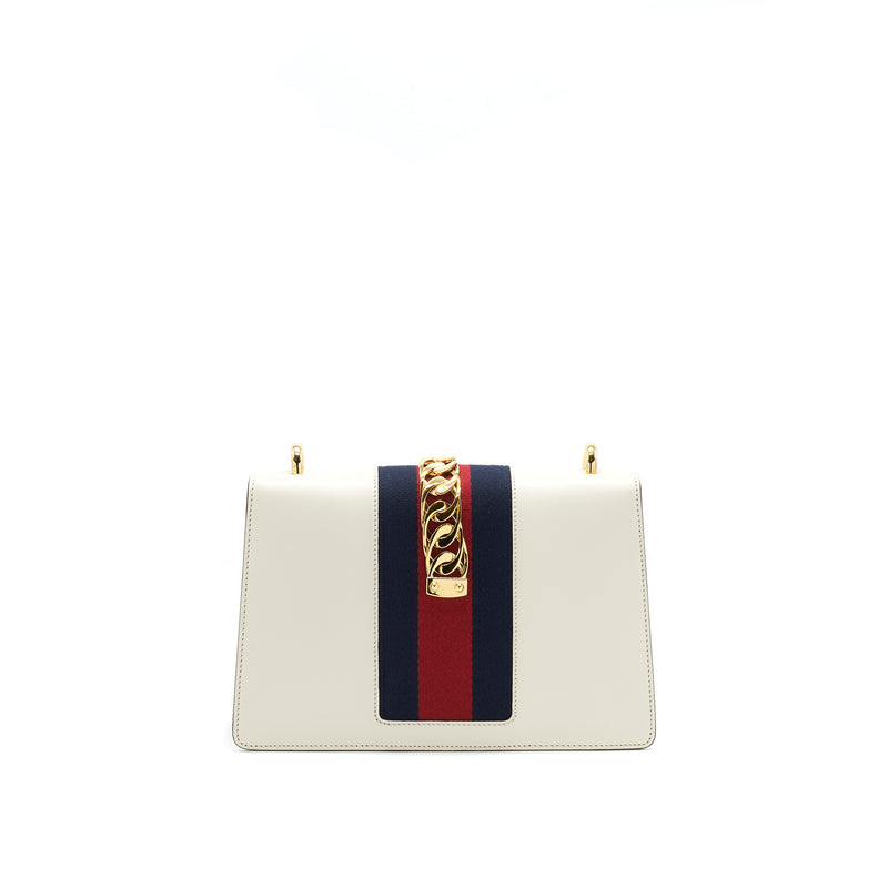 GUCCI SMALL SYLVIE BAG IN WHITE GHW