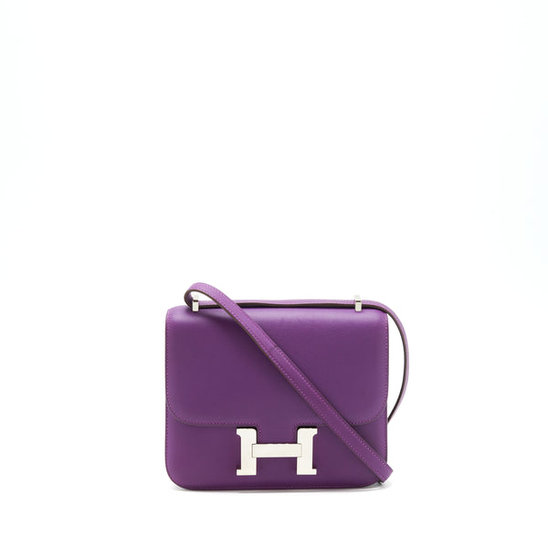 Hermes mini Constance Swift p9 anemone SHW stamp square R