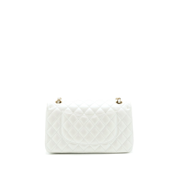Chanel medium S21 iridescent white classic bag