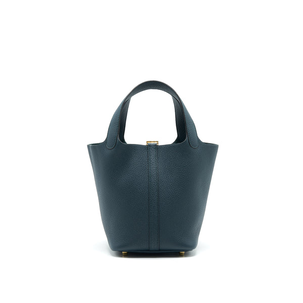 HERMES PICOTIN 18 LOCK BAG VERT CYPRES WITH GHW