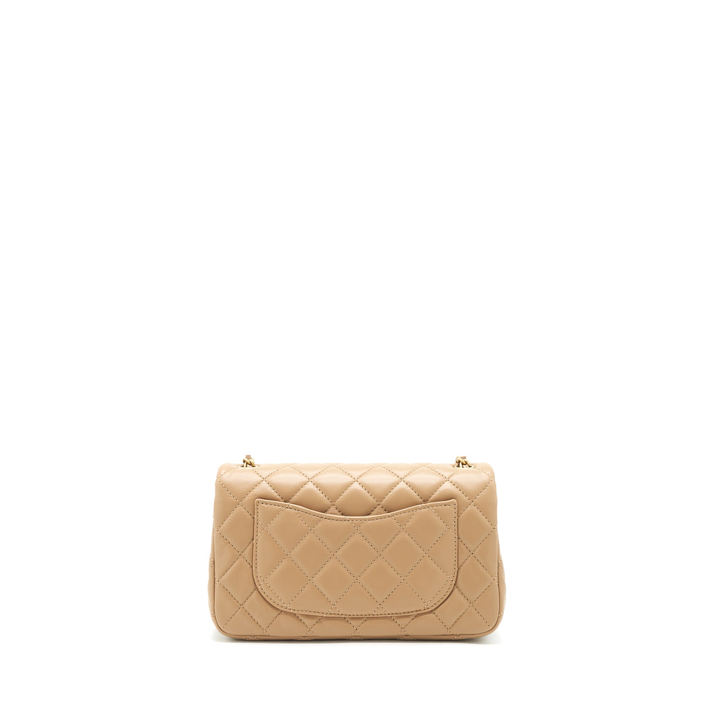 Timeless Chanel Iridescent Green Lambskin Mini Flap Handbag