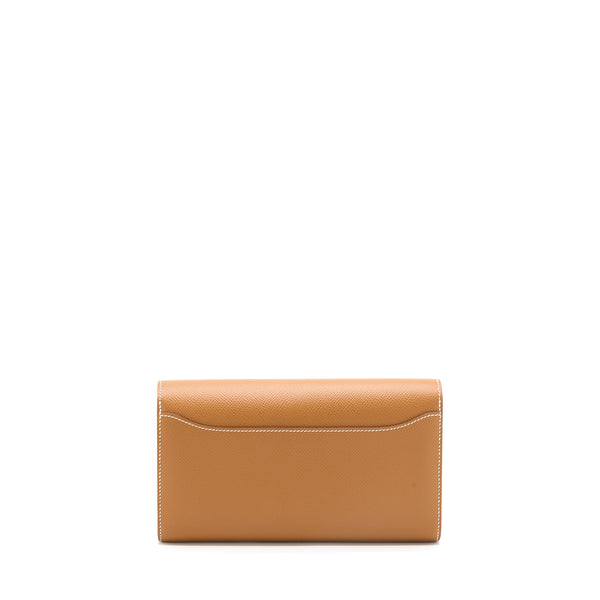 Hermes Constance Long Wallet Epsom Gold GHW Stamp D