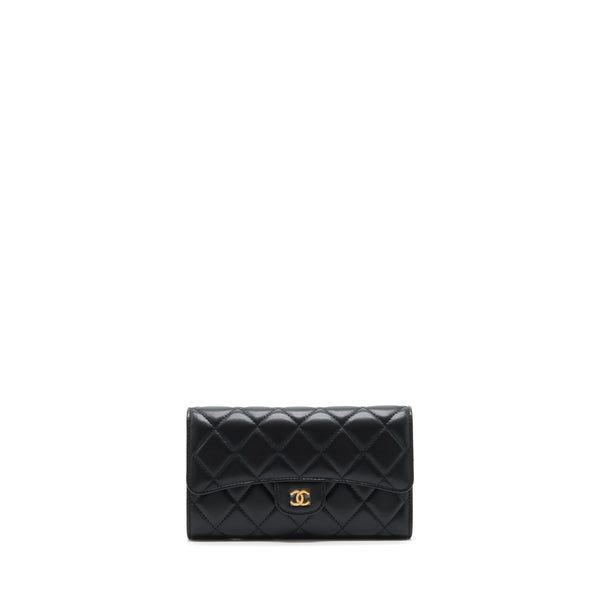 Chanel Classic Long Wallet Lambskin Black GHW