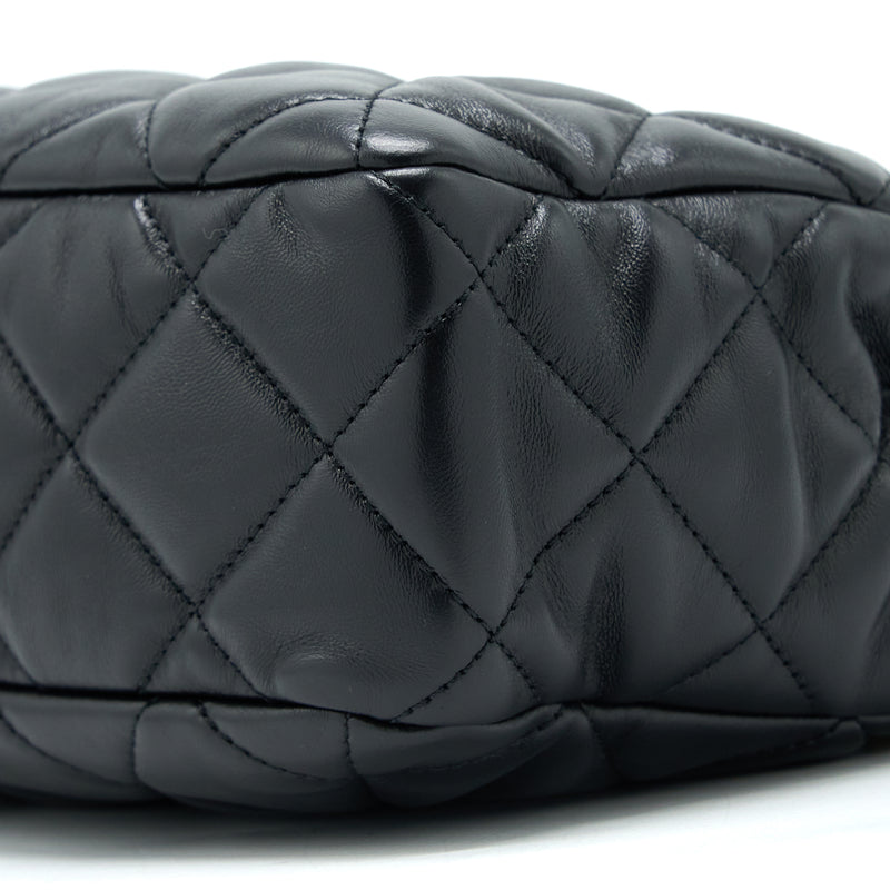 Chanel Seasonal Tote Bag Lambskin Black Brushed GHW(Microchip)