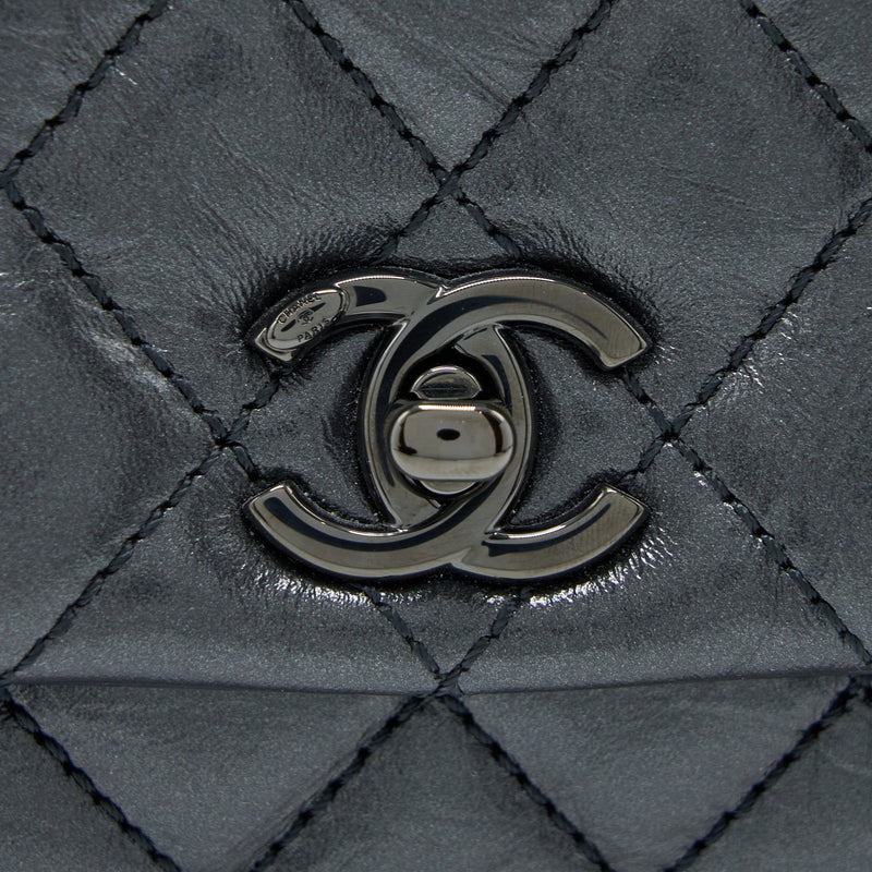 Chanel Small Coco Handle Aged Calfskin So Black With Black Hardware