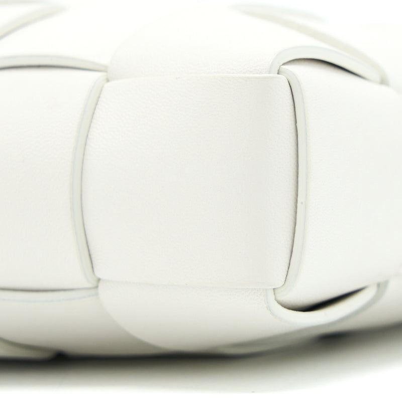 Bottega Veneta Wood Metal Handle Snap Pouch White Multicolour Hardware