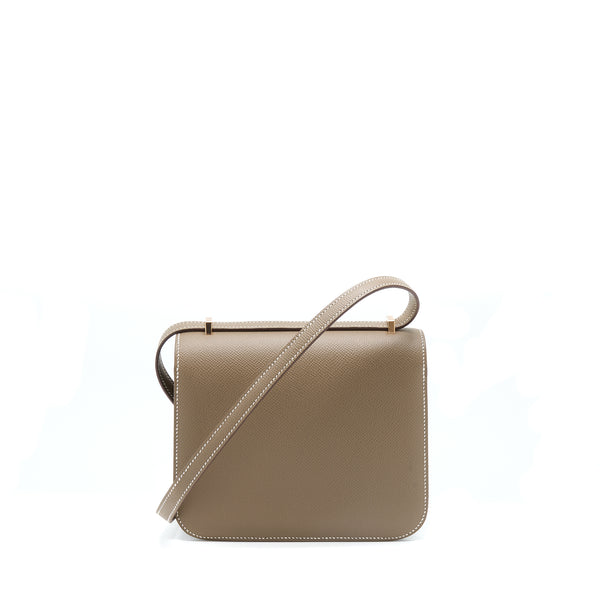 Hermes Mini Constance Epsom Etoupe RGHW Stamp U