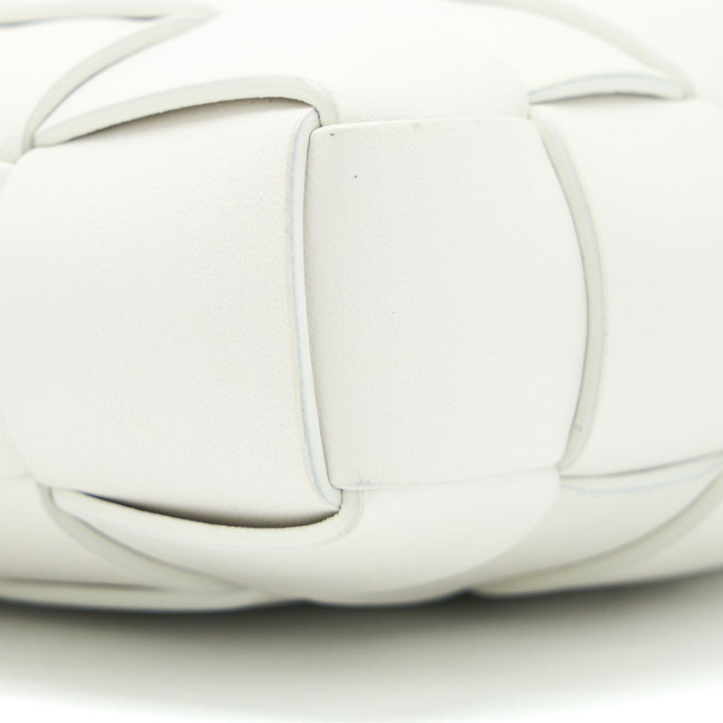 Bottega Veneta Wood Metal Handle Snap Pouch White Multicolour Hardware