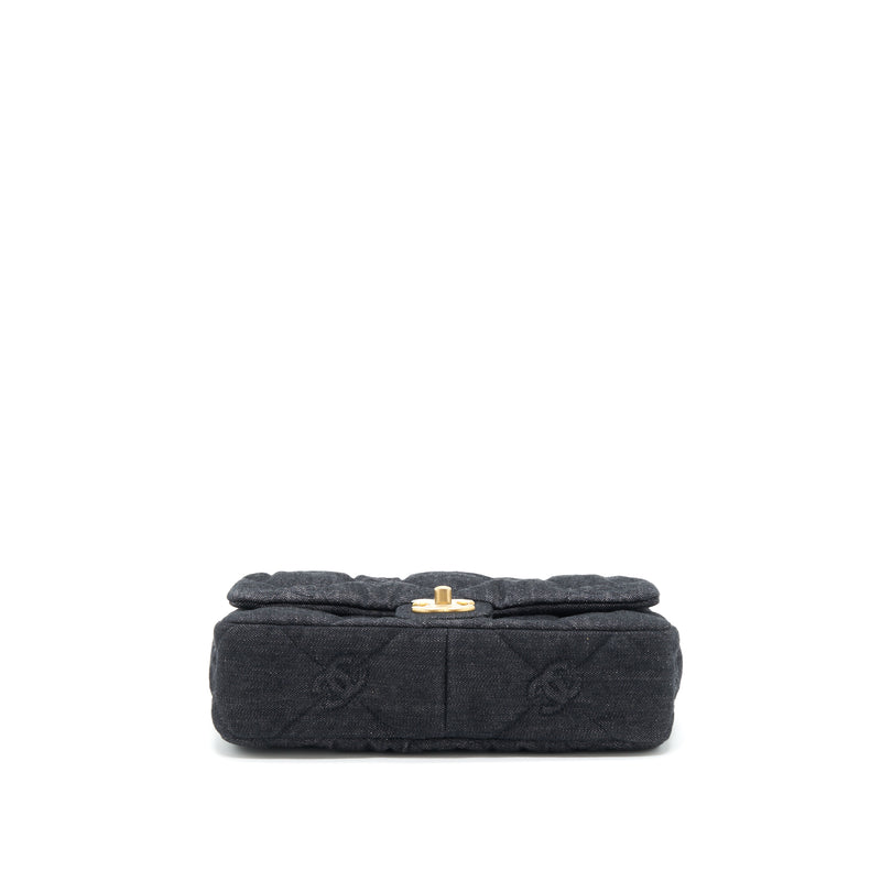 Chanel 22s Small Denim CC Logo Shoulder Bag GHW