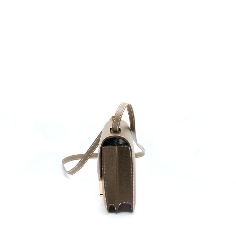 Hermes Mini Constance Epsom Etoupe RGHW Stamp U