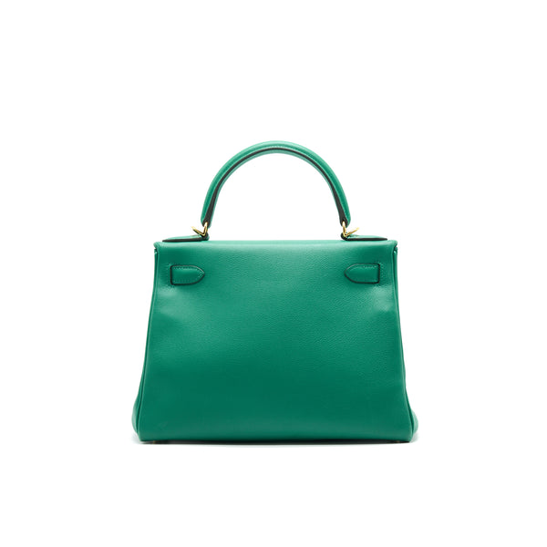 Hermes Kelly 28 Evercolor U4 Vert Vertigo GHW