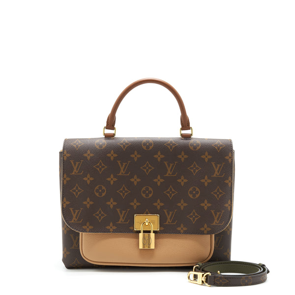 LV Marignan Brown Monogram Canvas with Leather and Gold Hardware