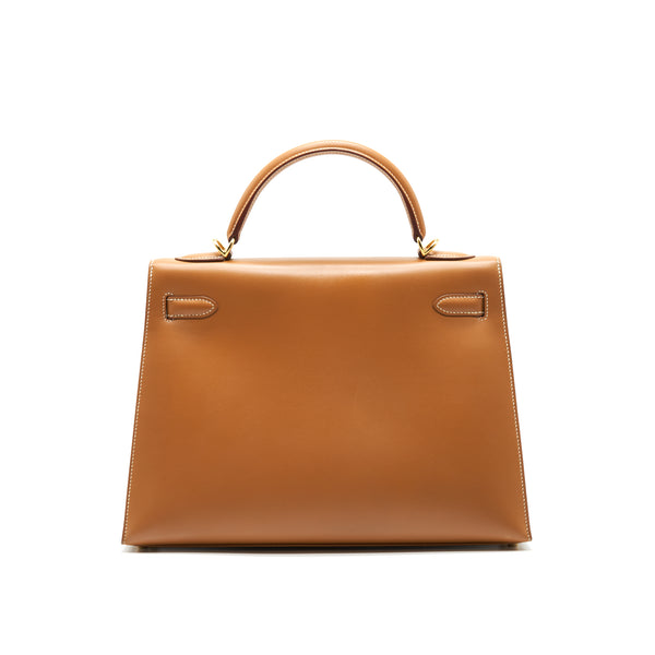 HERMES Kelly 32 Natural Sable Box Leather GHW