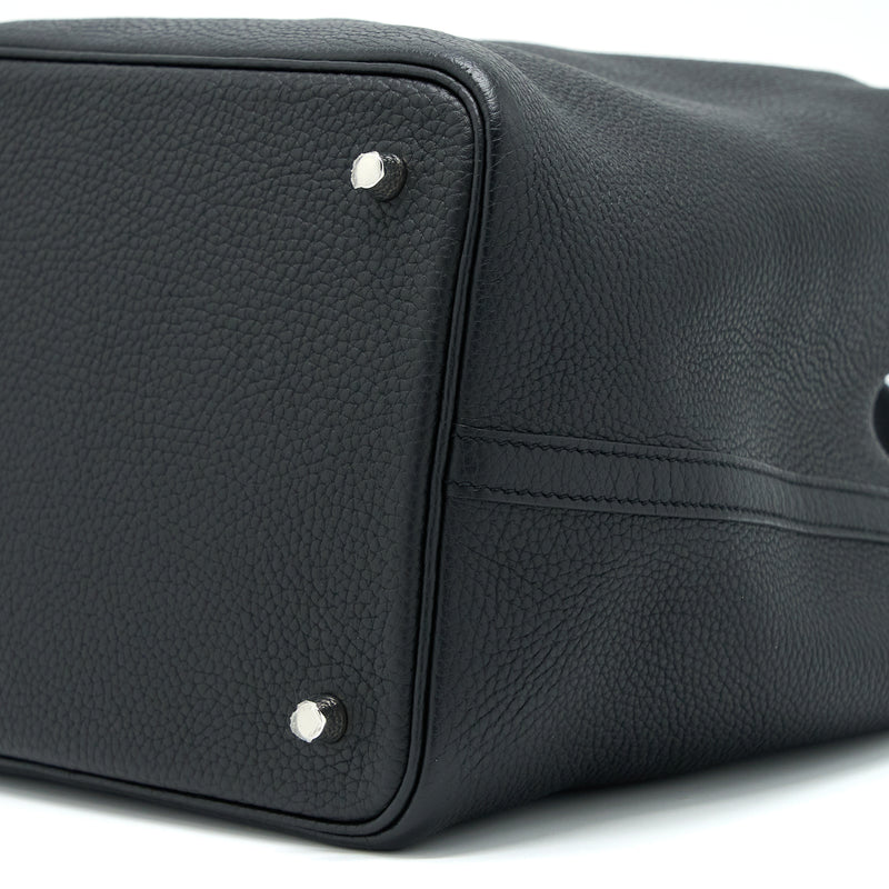Hermes Picotin 22 Lock Bag Clemence Black SHW Stamp Y
