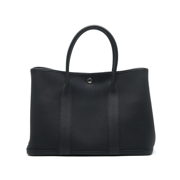 Hermes Garden Party 36 Black SHW Stamp C