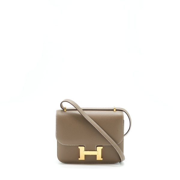 Hermes Mini Constance Epsom Etoupe GHW Stamp U