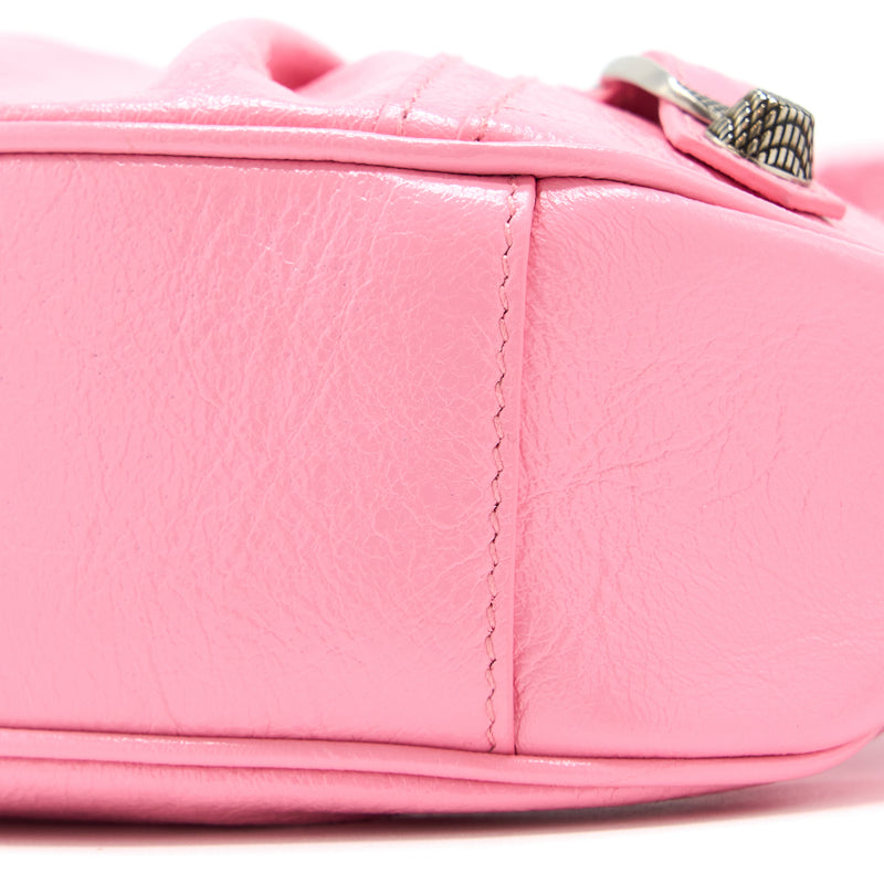 Balenciaga Le Cagole XS Shoulder Bag Calfskin Pink Aged-Silver Hardware