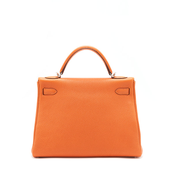 Hermes Kelly 32 Togo 93 Orange SHW Stamp Square O