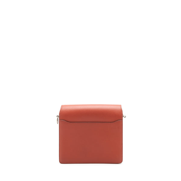Hermes Mini Roulis Evercolor Brique/Caramel SHW Stamp Y