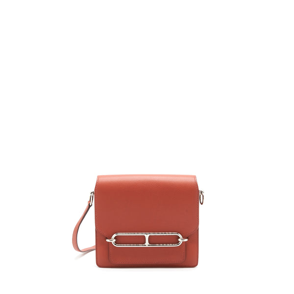 Hermes Mini Roulis Evercolor Brique/Caramel SHW Stamp Y
