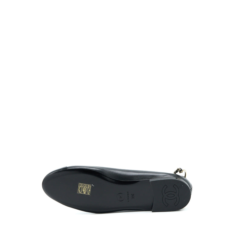 Chanel Size 39 Flats Lambskin Black