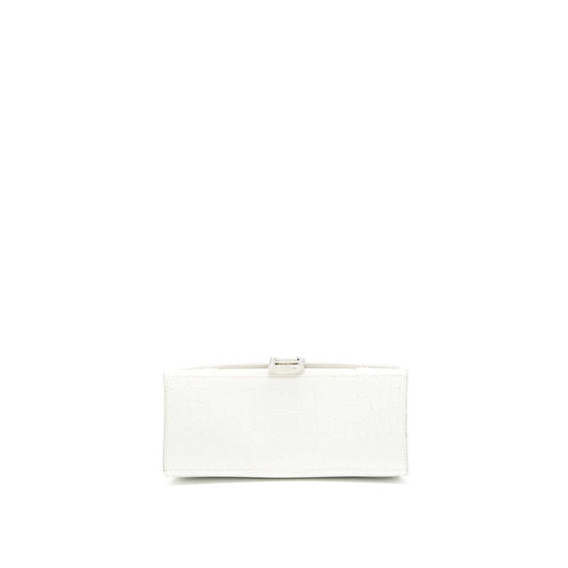 Balenciaga Hourglass S Croc embossed Calfskin White SHW