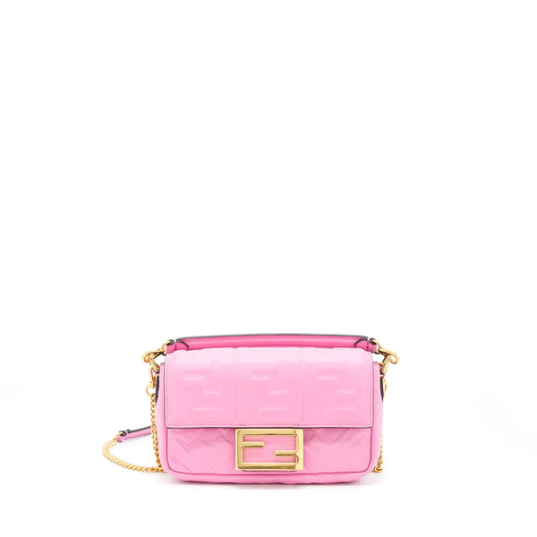 Fendi Mini Baguette Lambskin Pink GHW