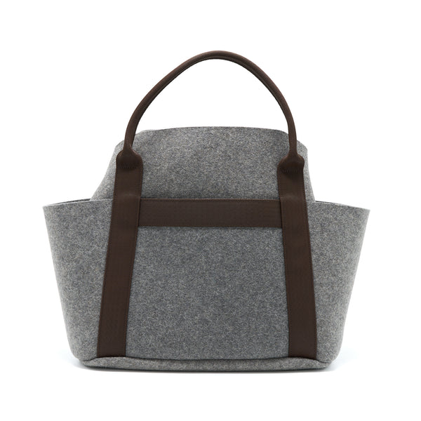 Hermes Sac De Pansage Groom 2way Tote Shoulder Bag Wool/Fabric Grey SHW Stamp Z