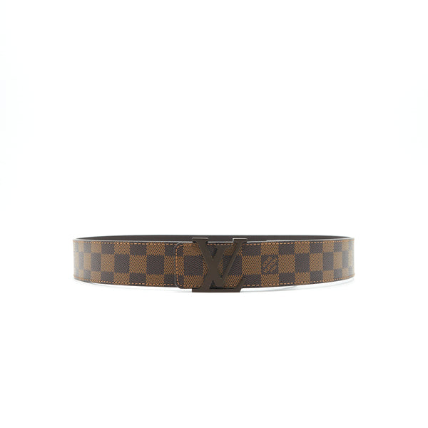 LOUIS VUITTON INITIALES BELT DAMIER EBENE CANVAS BROWN 95CM