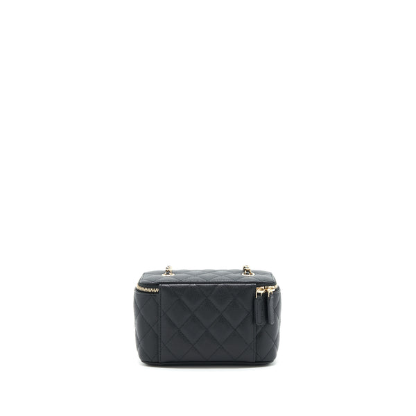 Chanel Caviar Long Vanity case with chain Caviar black LGHW