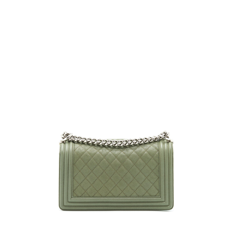 Chanel Medium Boy Bag Caviar Light Green LGHW