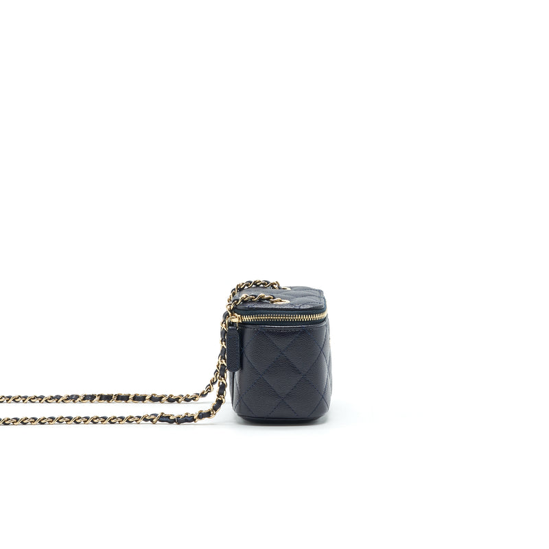 Chanel Small Vanity with Chain Navy Blue with LGHW