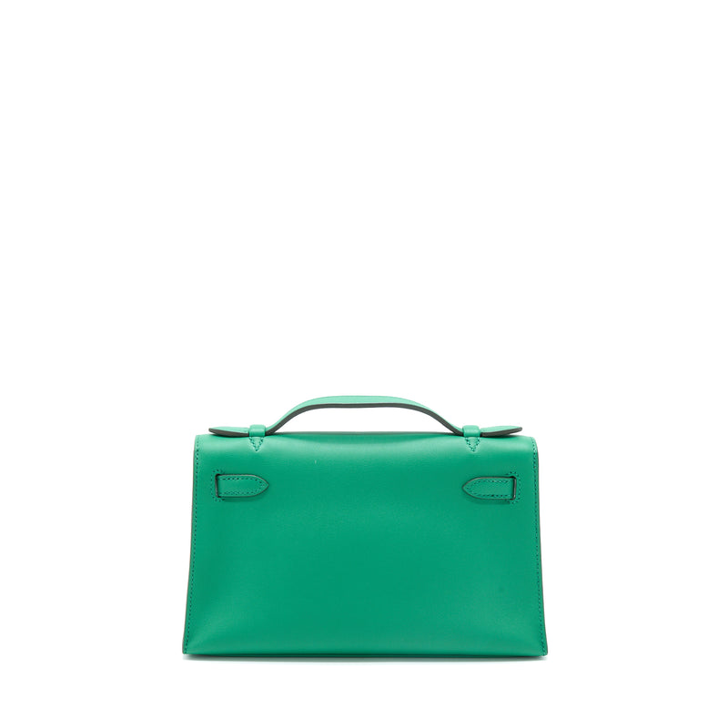 Hermes Kelly Pochette Swift U4 Vert Vertigo GHW Stamp C