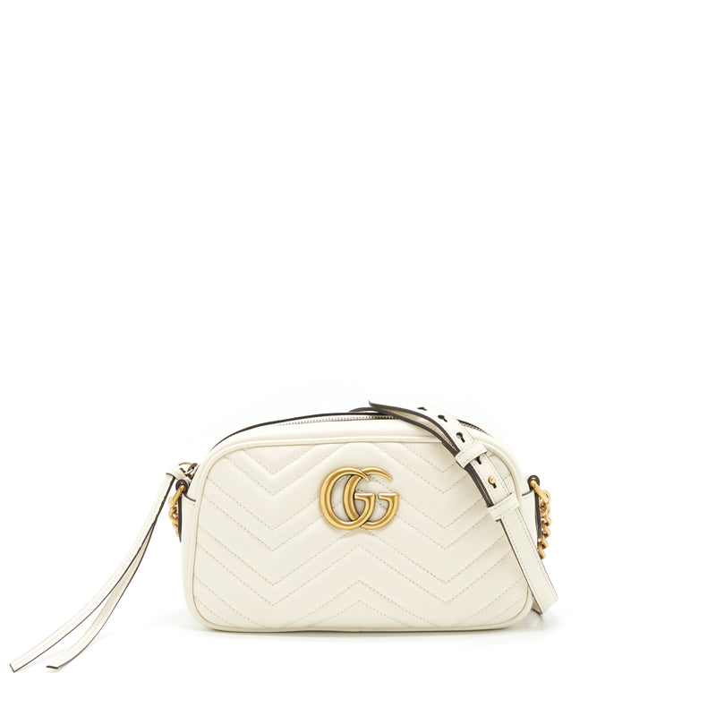 Gucci Marmont Camera Bag White GHW