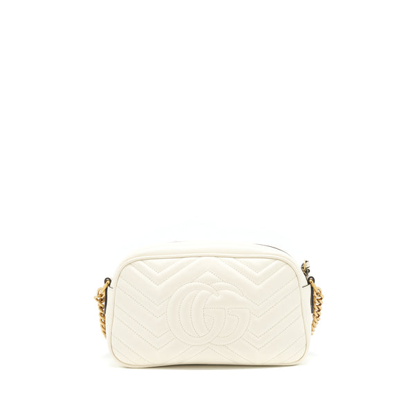 Gucci Marmont Camera Bag White GHW