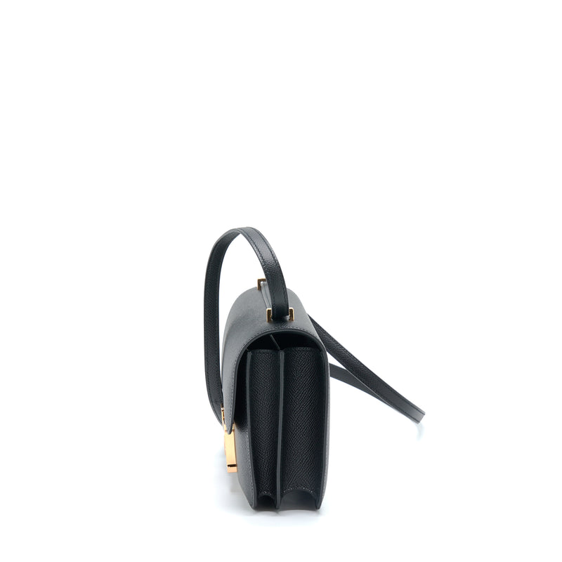 Hermes Mini Constance Epsom Black RGHW Stamp U