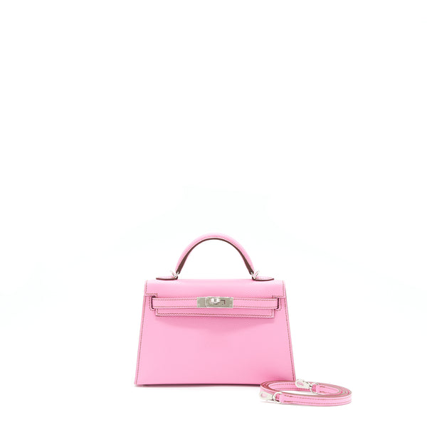 Hermes Mini Kelly II Epsom 5P Bubble Gum Pink SHW Stamp Z