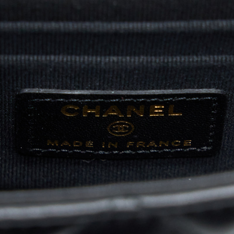 Chanel Top Handle Mini Flap Bag Lambskin Black LGHW