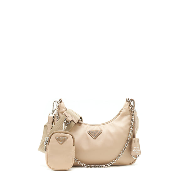 Prada 2005 Re-edition Nylon Bag Light Beige