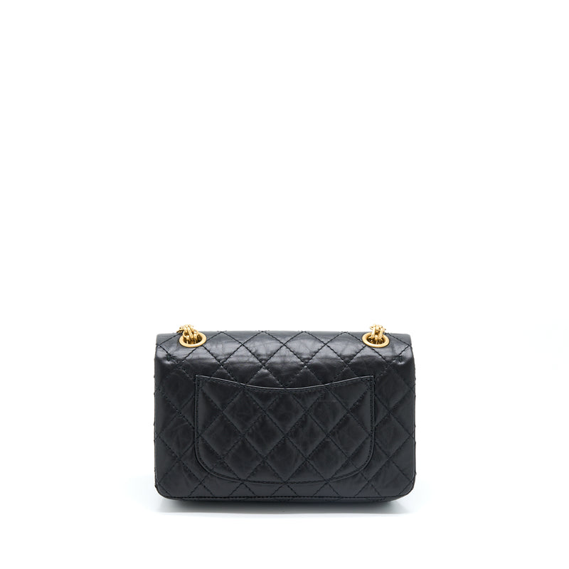 Chanel Mini 2.55 Reissue Flap Bag Aged Calfskin Black GHW (Microchip)